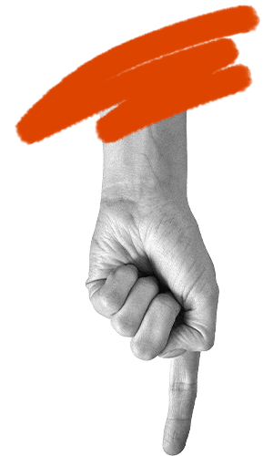 Hand pointing towards the services section on Gazer Agency's website, emphasising strategic marketing solutions for food, drink, and hospitality brands.